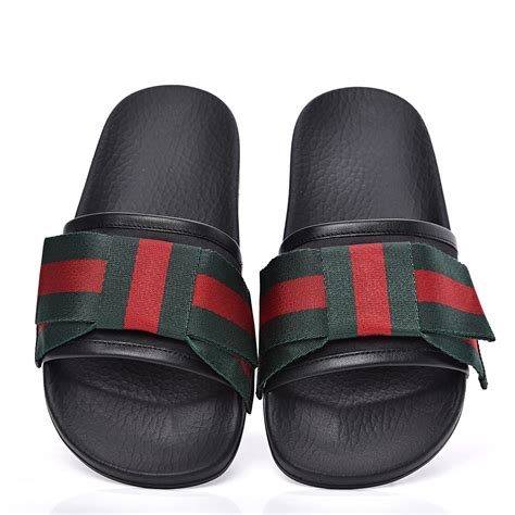 gucci web bow slide|Gucci interlocking slides.